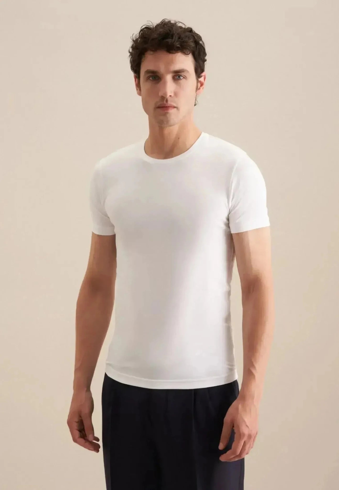 Seidensticker Stretch Cotton T-Shirt White - northern threads
