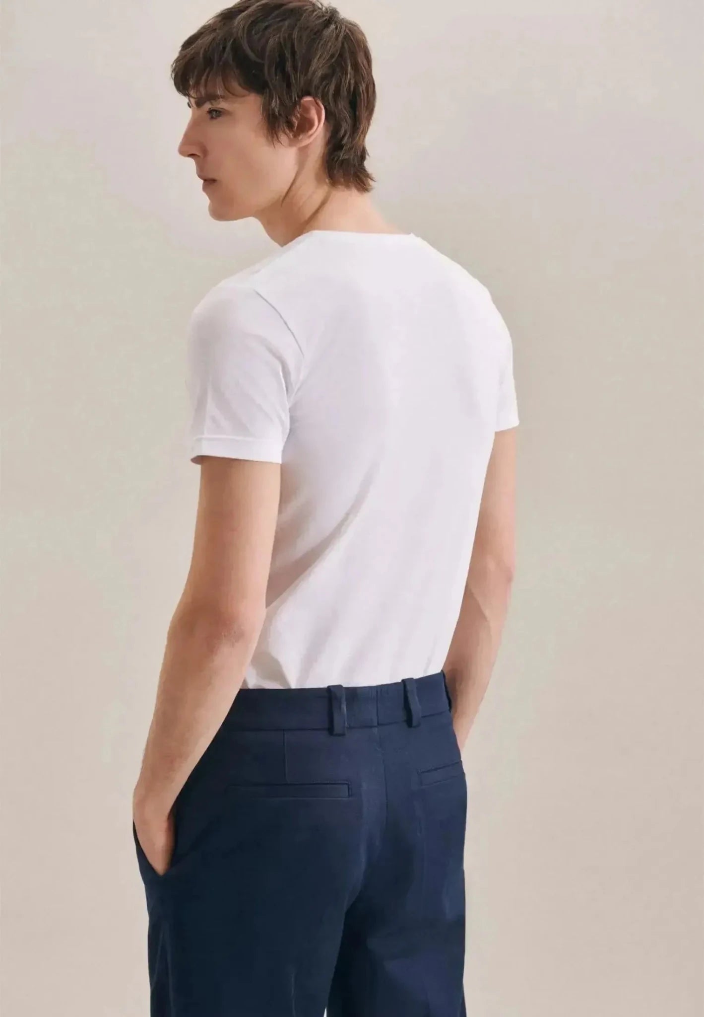 Seidensticker Stretch Cotton V - Neck T-Shirt White - northern threads