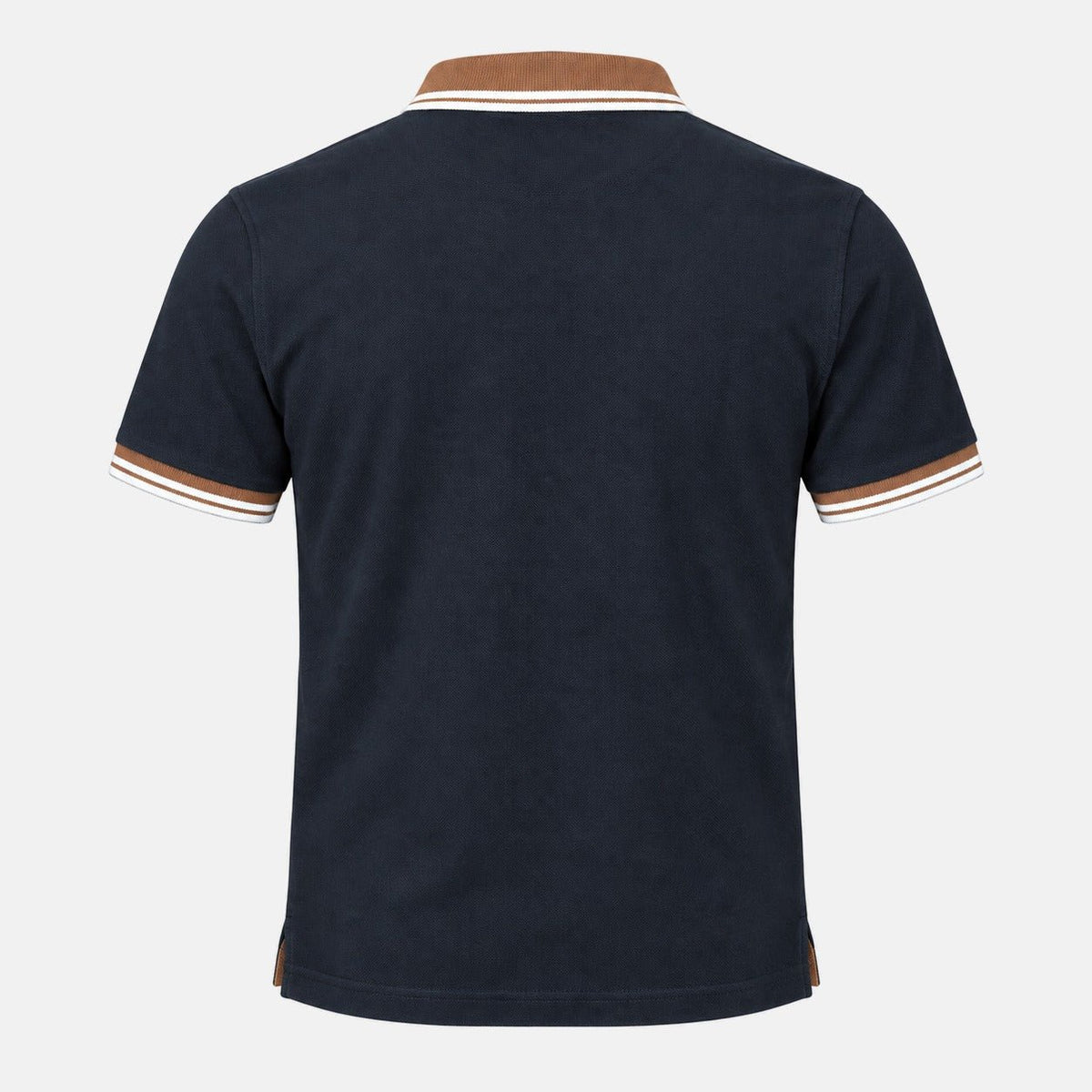 Sergio Tacchini 020 Contrast Tipped Polo Shirt Black/Potting Soil/Gardenia | Northern Threads Designer Menswear