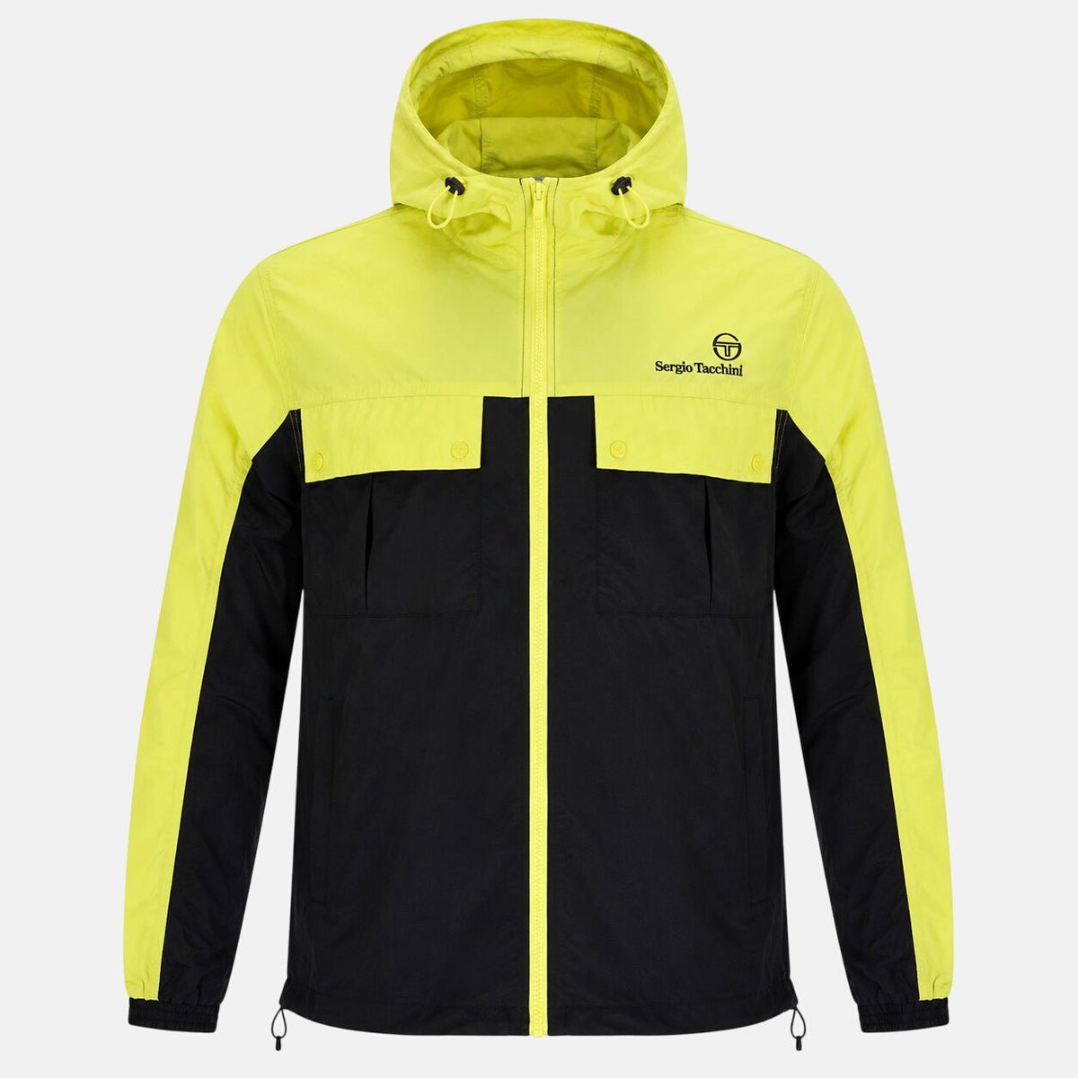Sergio Tacchini Alba Hooded Jacket Celery Green/Black | Northern Threads Designer Menswear