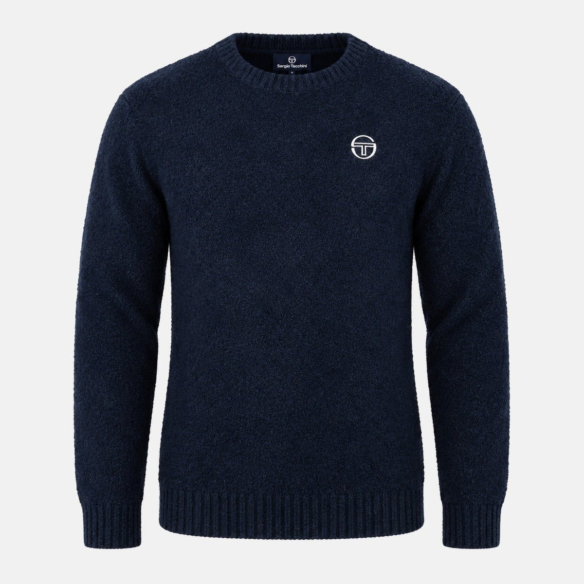 Sergio Tacchini Caputo Crew Neck Knitted Jumper Maritime Blue | Northern Threads Designer Menswear
