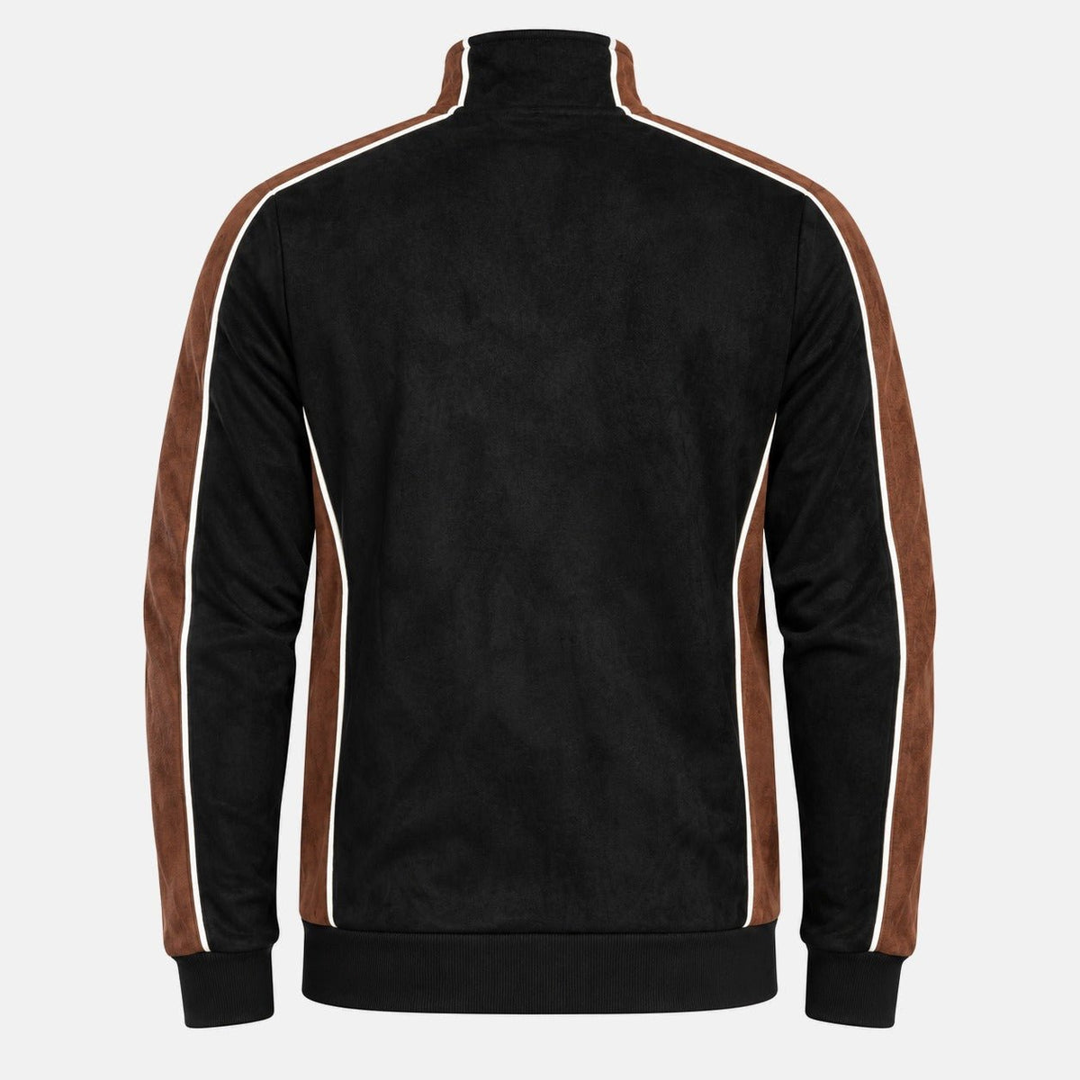 Sergio Tacchini Contrasto Suede Track Top Jacket Black/Potting Soil/Gardenia | Northern Threads Designer Menswear