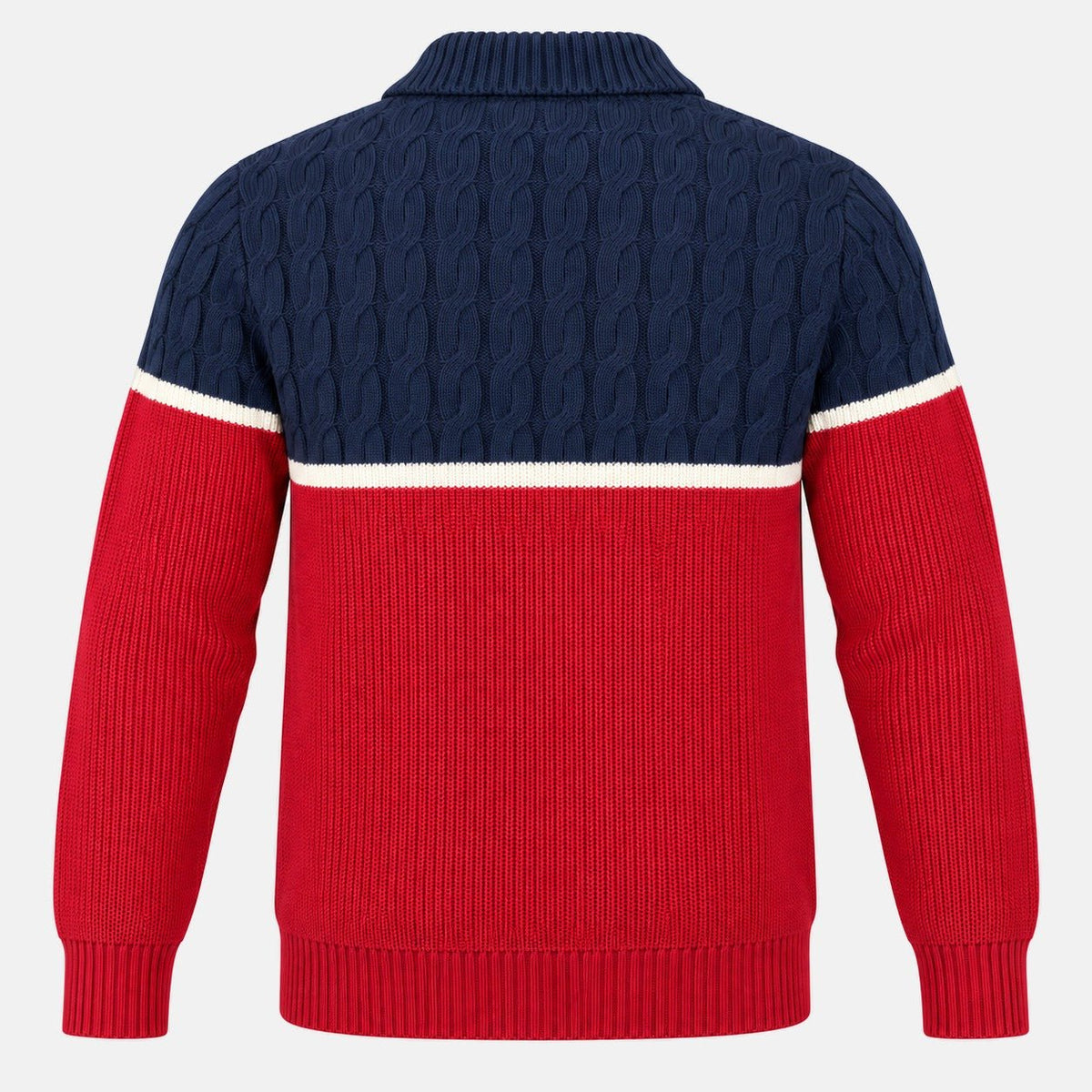 Sergio Tacchini Corte Knitted Cardigan Maritime Blue/Gardenia/Merlot | Northern Threads Designer Menswear