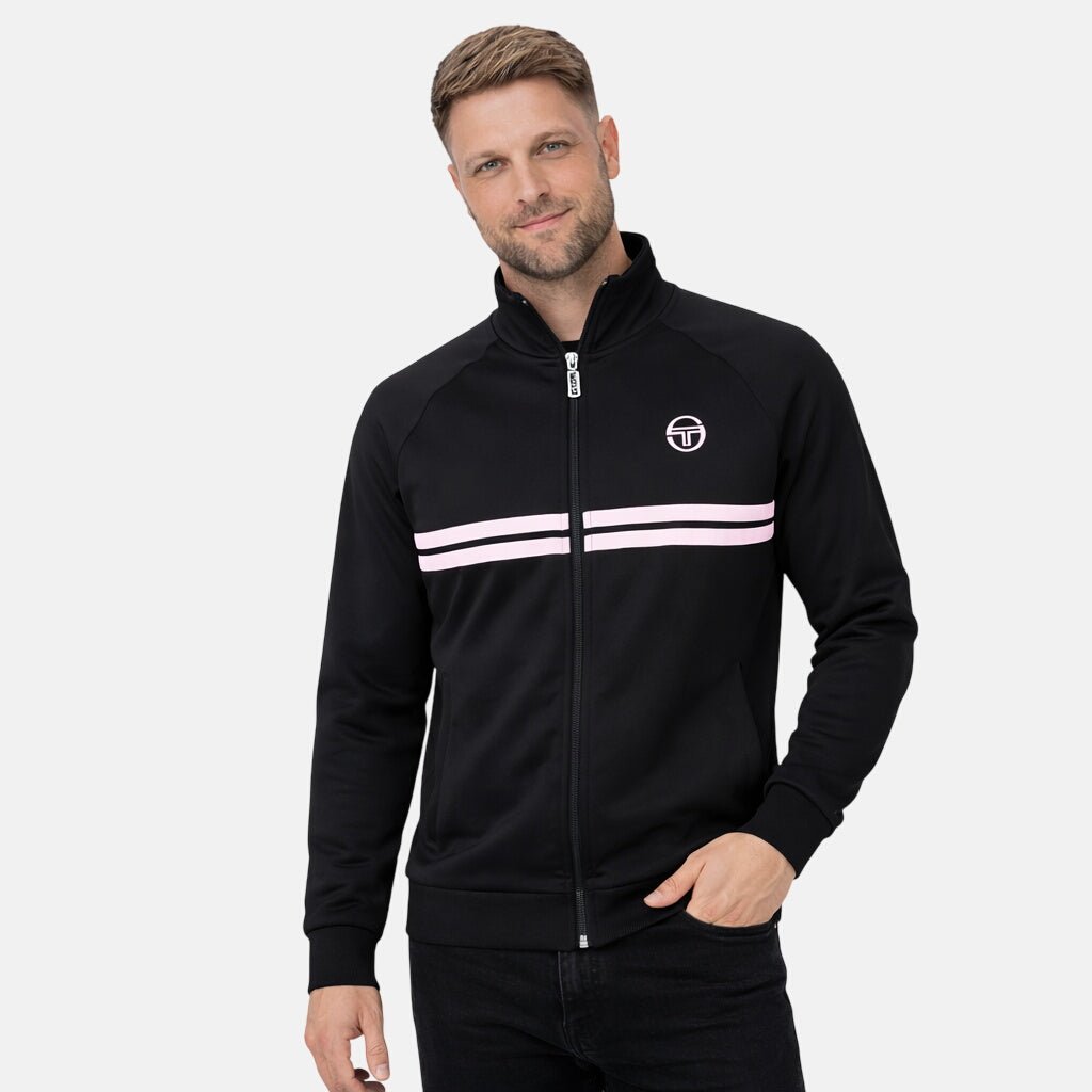 Sergio Tacchini Dallas Track Top Jacket Black Light Lilac - SPR1205-M - northern threads uk