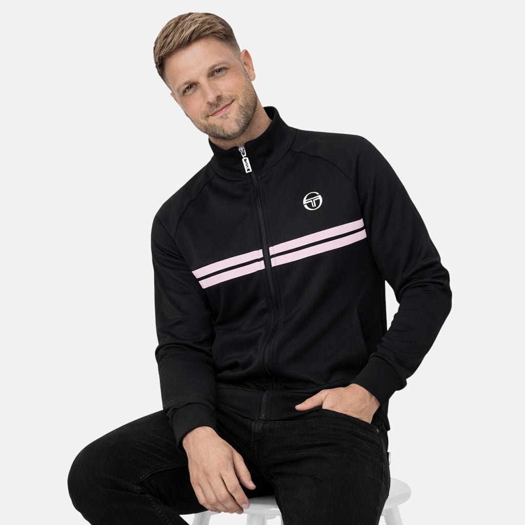 Sergio Tacchini Dallas Track Top Jacket Black Light Lilac - SPR1205-M - northern threads uk