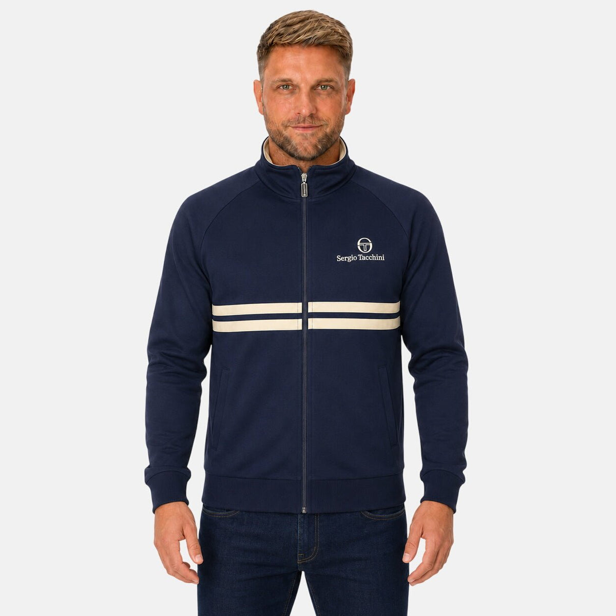 Sergio Tacchini Dallas Track Top Jacket Maritime Blue/Peyote | Northern Threads Designer Menswear