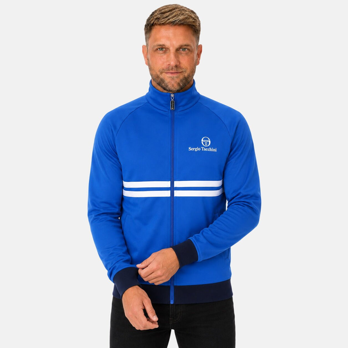 Sergio Tacchini Dallas Track Top Jacket Princess Blue/White/Maritime Blue | Northern Threads Designer Menswear