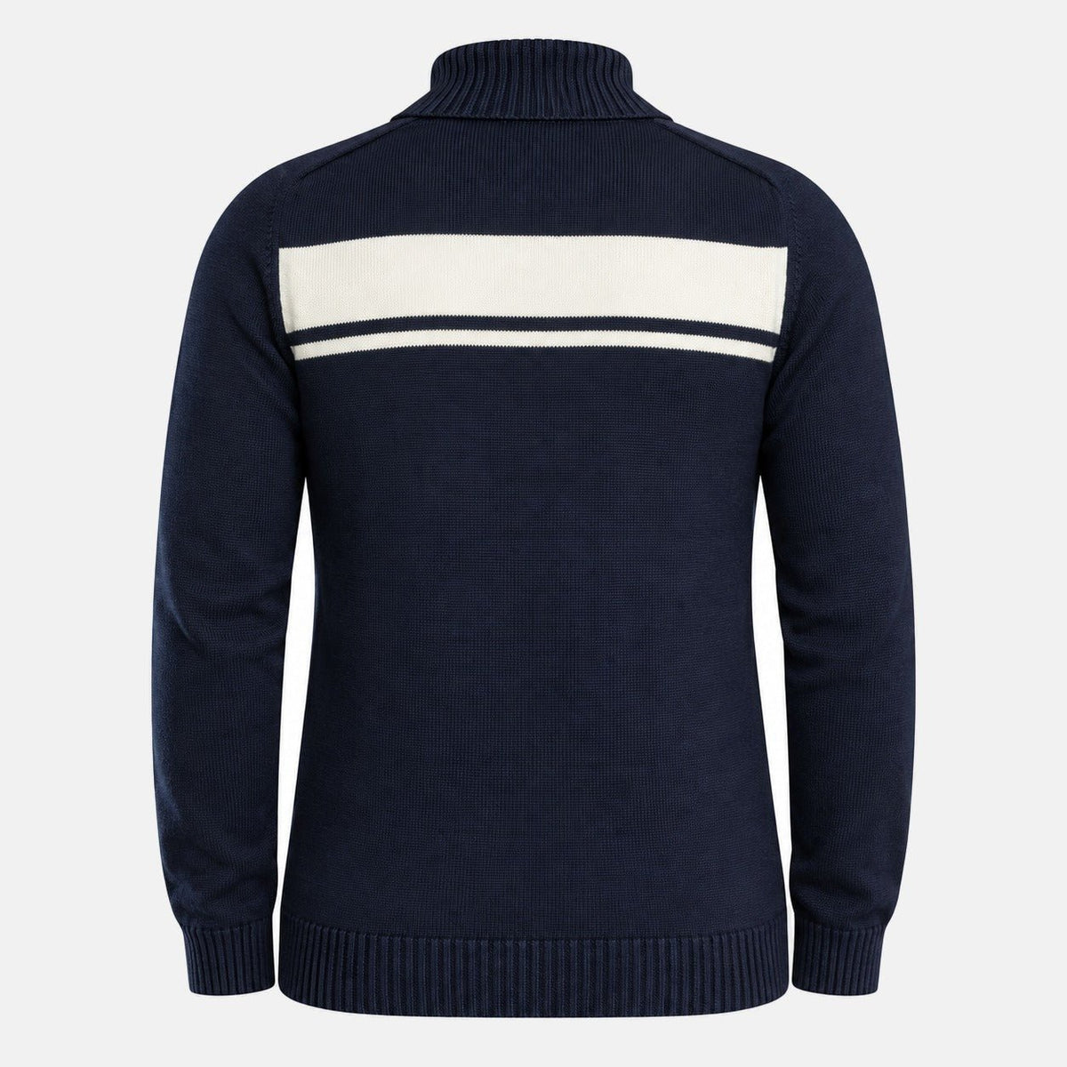 Sergio Tacchini Damarindo Knitted Turtle Neck Jumper Gardenia/Maritime Blue | Northern Threads Designer Menswear