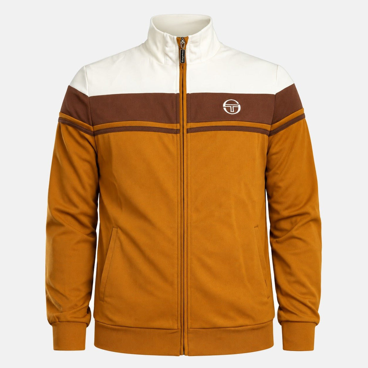Sergio Tacchini Damarindo Track Top Jacket Gardenia/Potting Soil/Golden Brown | Northern Threads Designer Menswear
