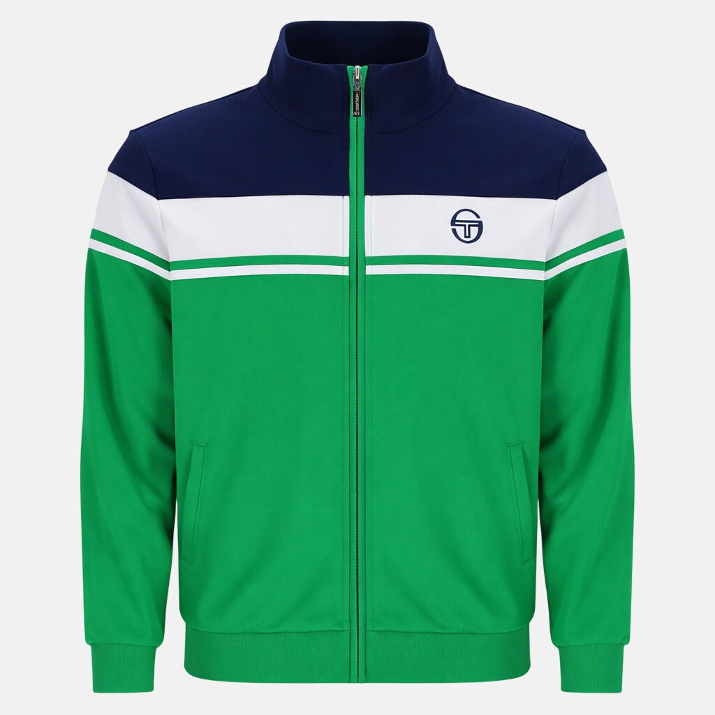Sergio Tacchini Damarindo Track Top Jacket Maritime Blue White Fern Green - SPR1261-M - northern threads uk