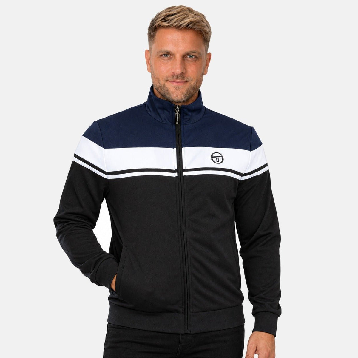 Sergio Tacchini Damarindo Track Top Jacket Maritime Blue/White/Black | Northern Threads Designer Menswear