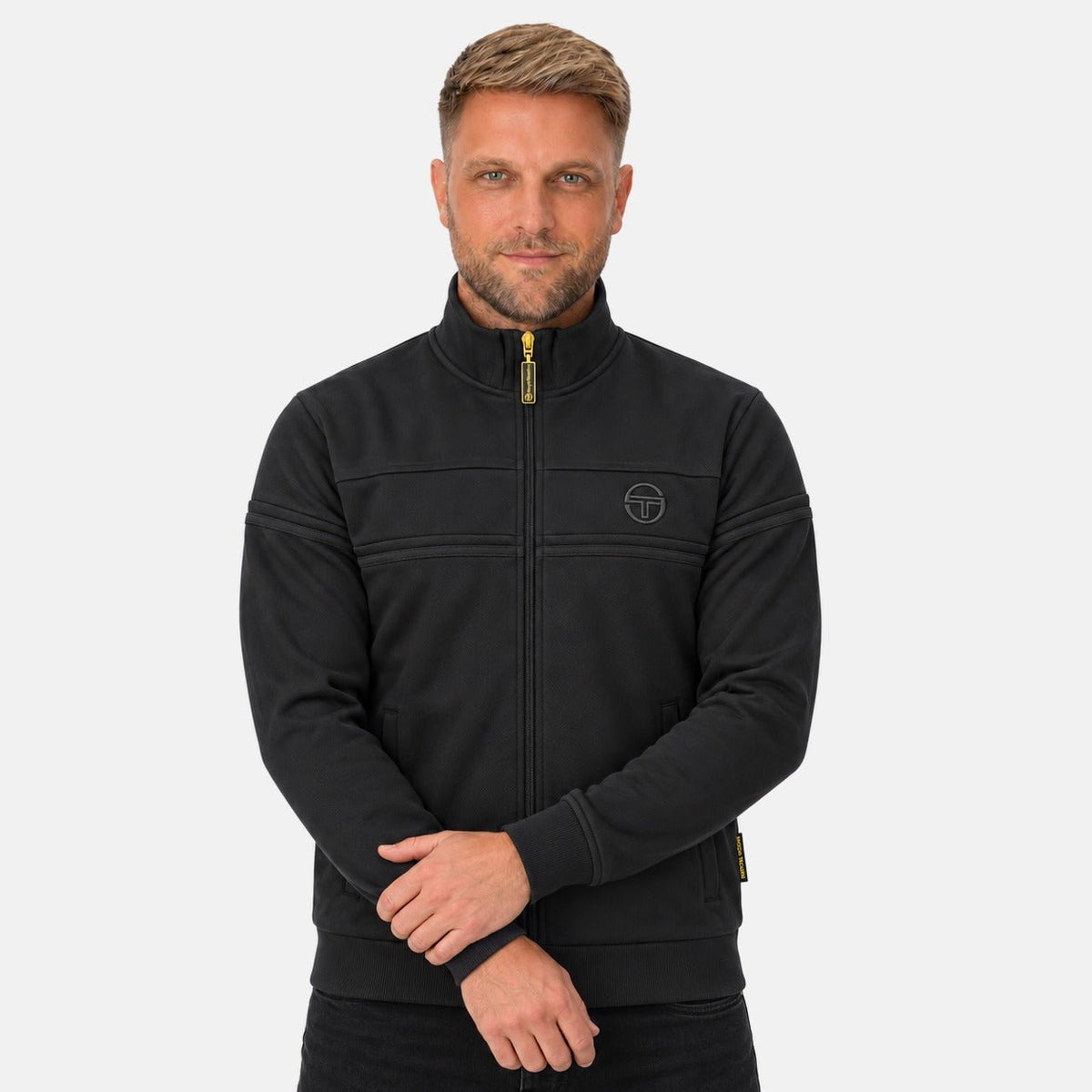 Sergio Tacchini Damarindo Track Top Jacket Triple Black | Northern Threads Designer Menswear