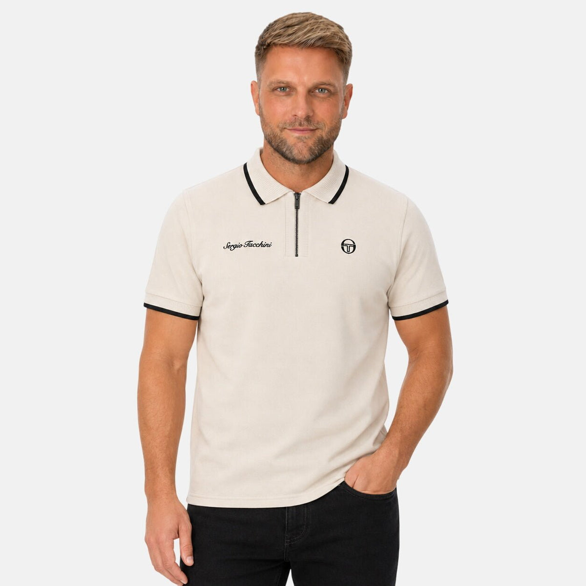 Sergio Tacchini Davide Polo Shirt Peyote | Northern Threads Designer Menswear