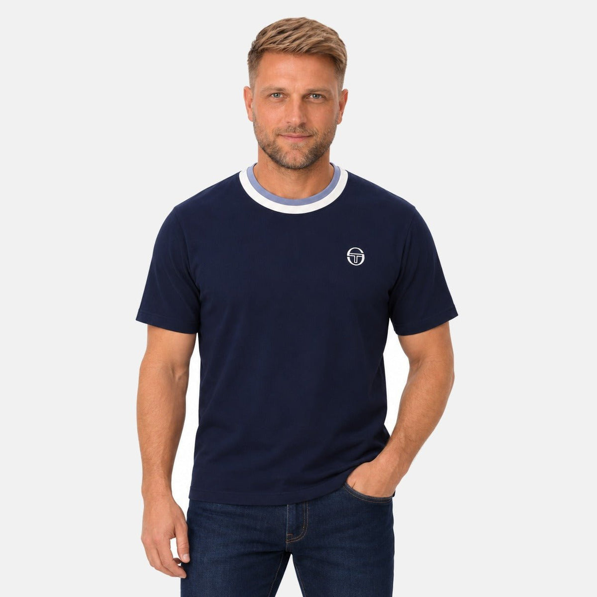 Sergio Tacchini Davo T-Shirt Maritime Blue | Northern Threads Designer Menswear