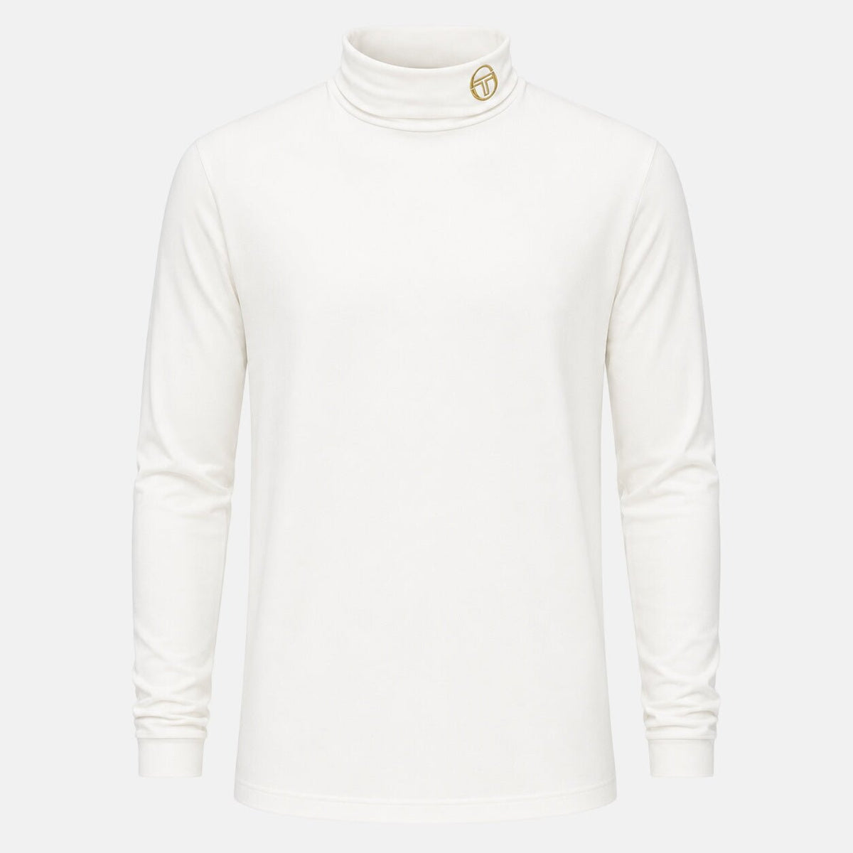 Sergio Tacchini Edward Roll Neck T-Shirt Gardenia/Gold Lurex | Northern Threads Designer Menswear