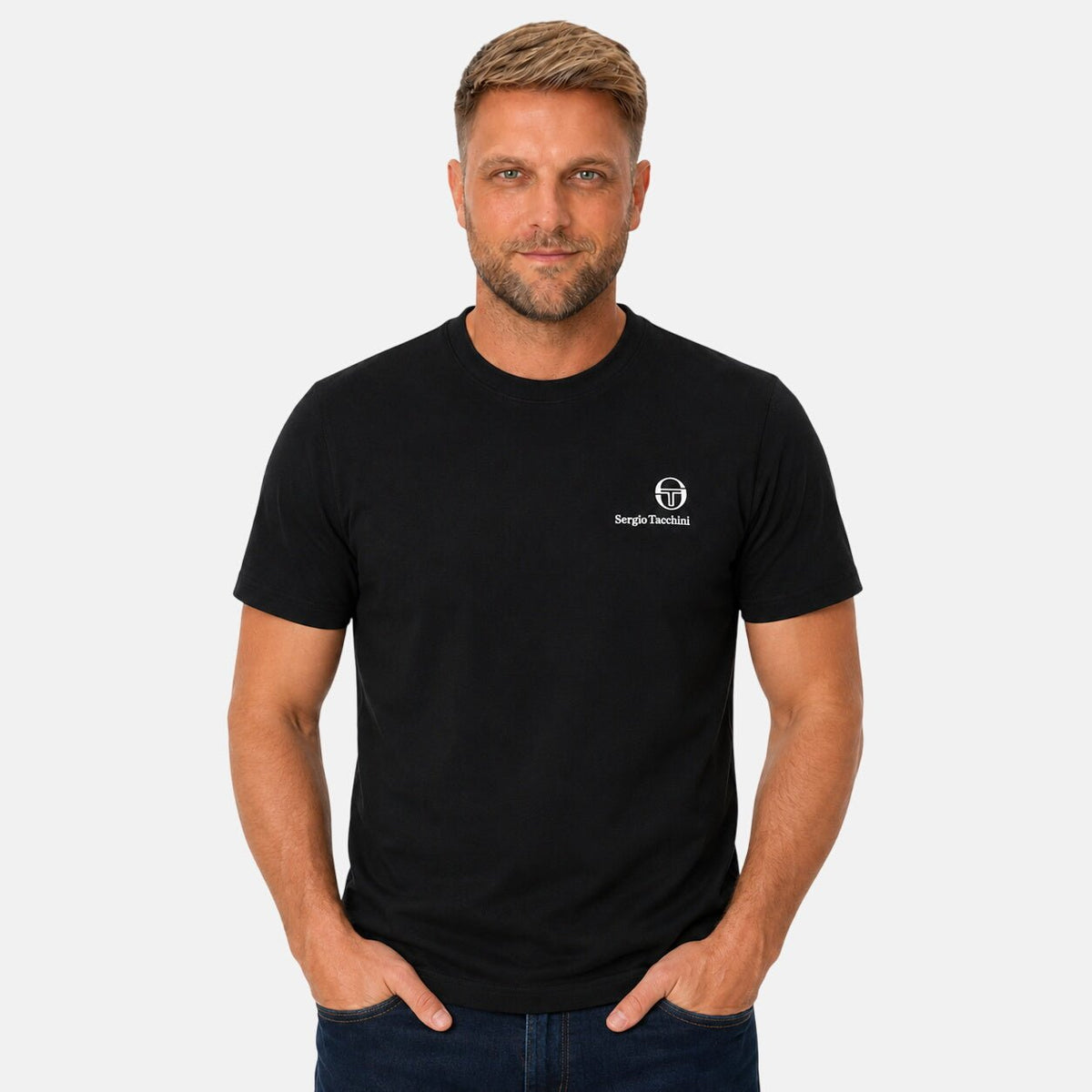 Sergio Tacchini Felton T-Shirt Black/White | Northern Threads Designer Menswear