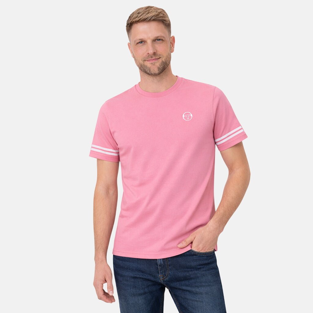 Sergio Tacchini Grello T-Shirt Geranium Pink/White | Northern Threads Designer Menswear