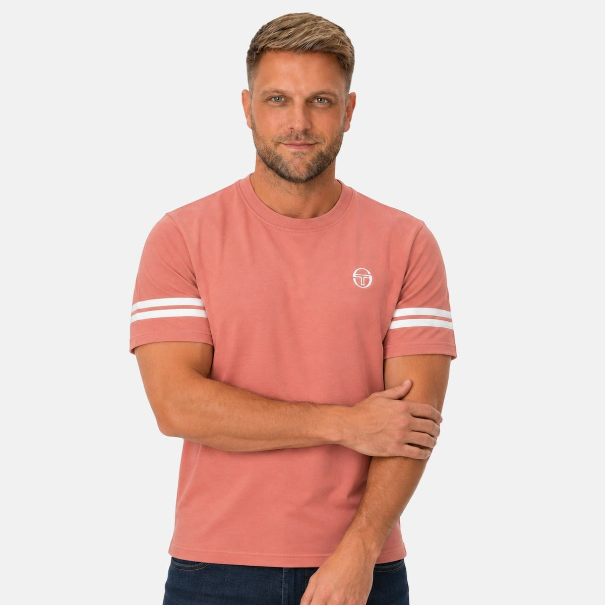 Sergio Tacchini Grello T-Shirt Light Mahogany/White | Northern Threads Designer Menswear