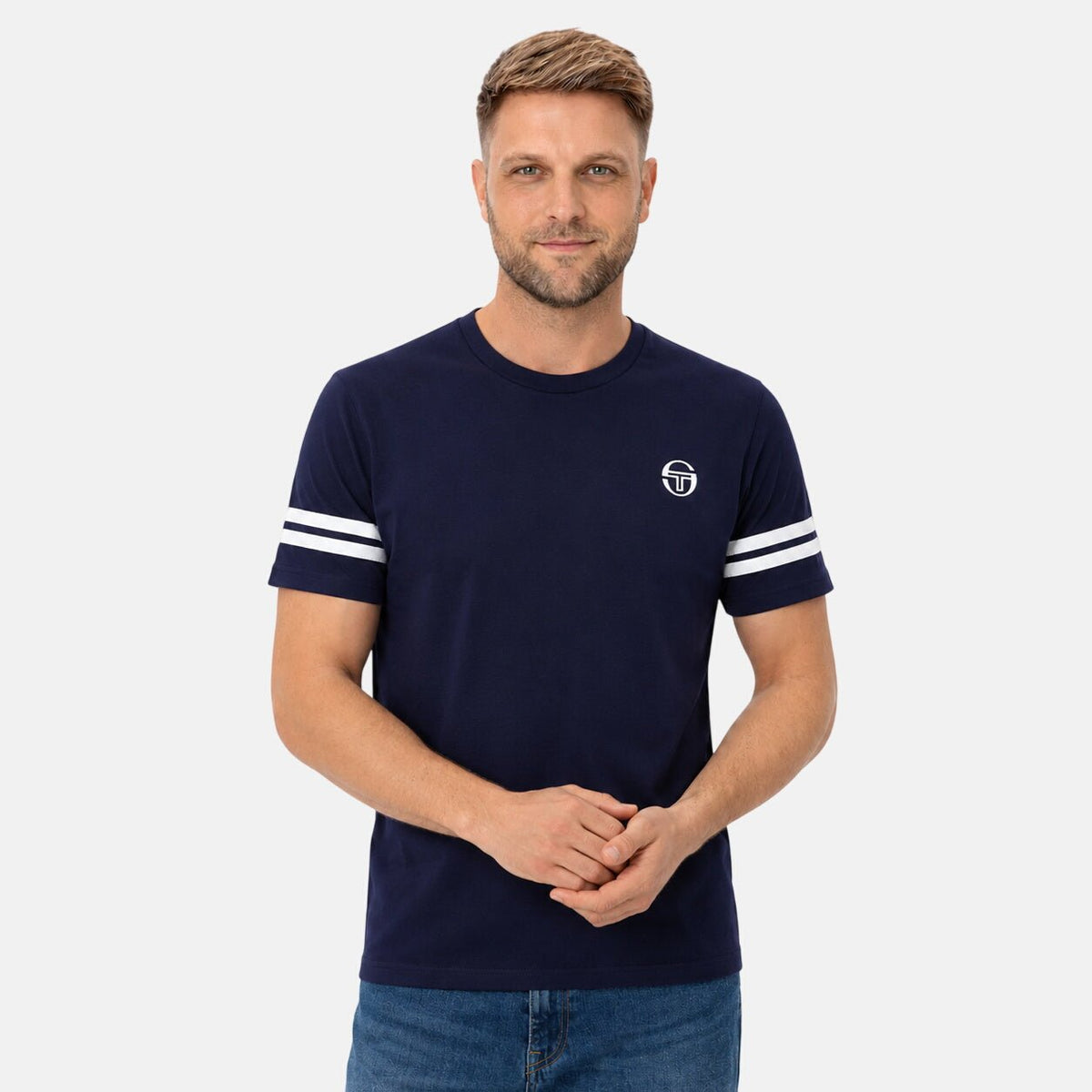 Sergio Tacchini Grello T-Shirt Maritime Blue/White | Northern Threads Designer Menswear