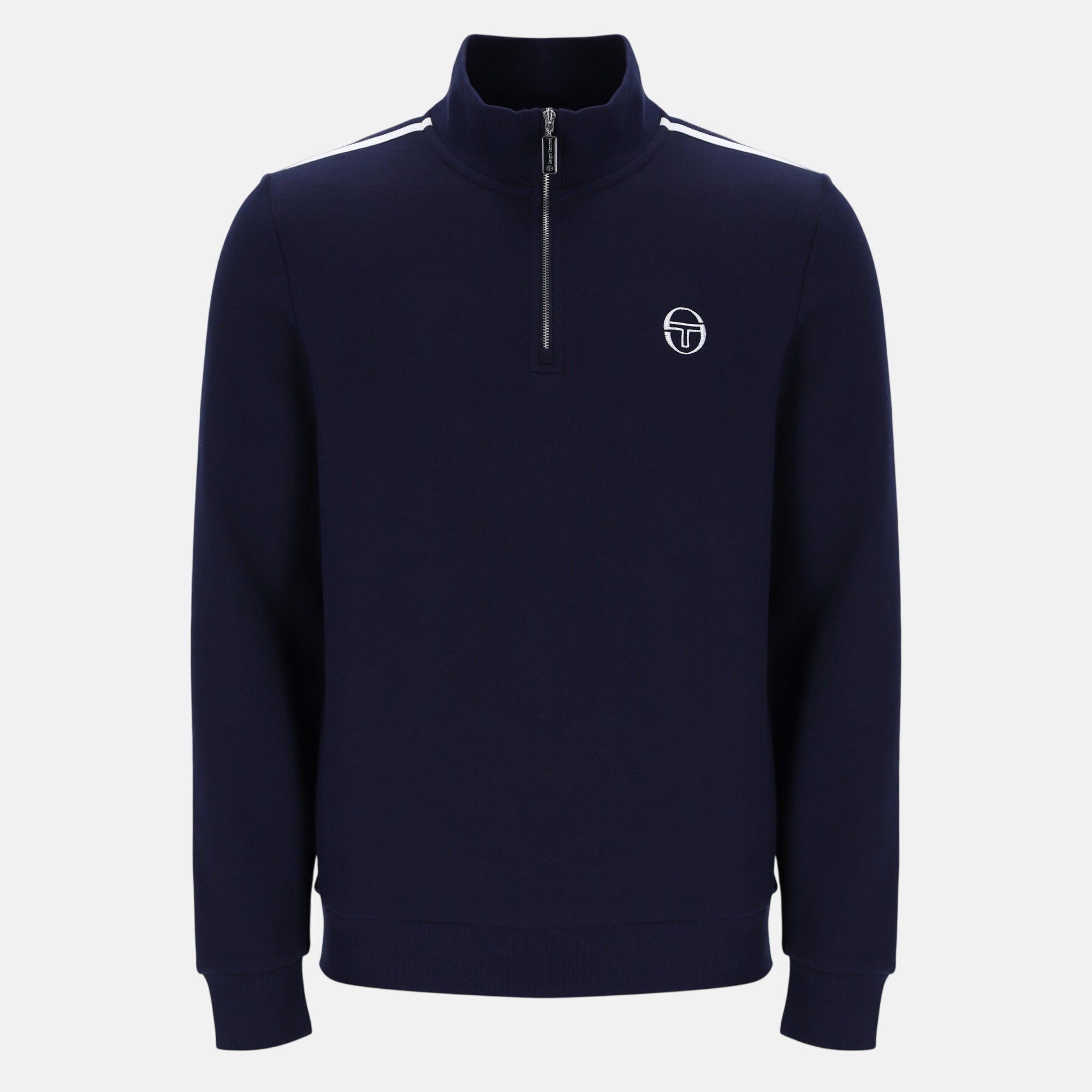 Sergio Tacchini Locchi 1/4 Zip Sweatshirt Maritime Blue White - SPR1231-M - northern threads uk
