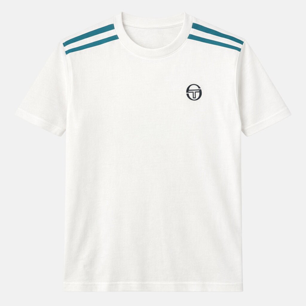 Sergio Tacchini Locchi T-Shirt Gardenia Harbor Blue - SPR1188-M - northern threads uk