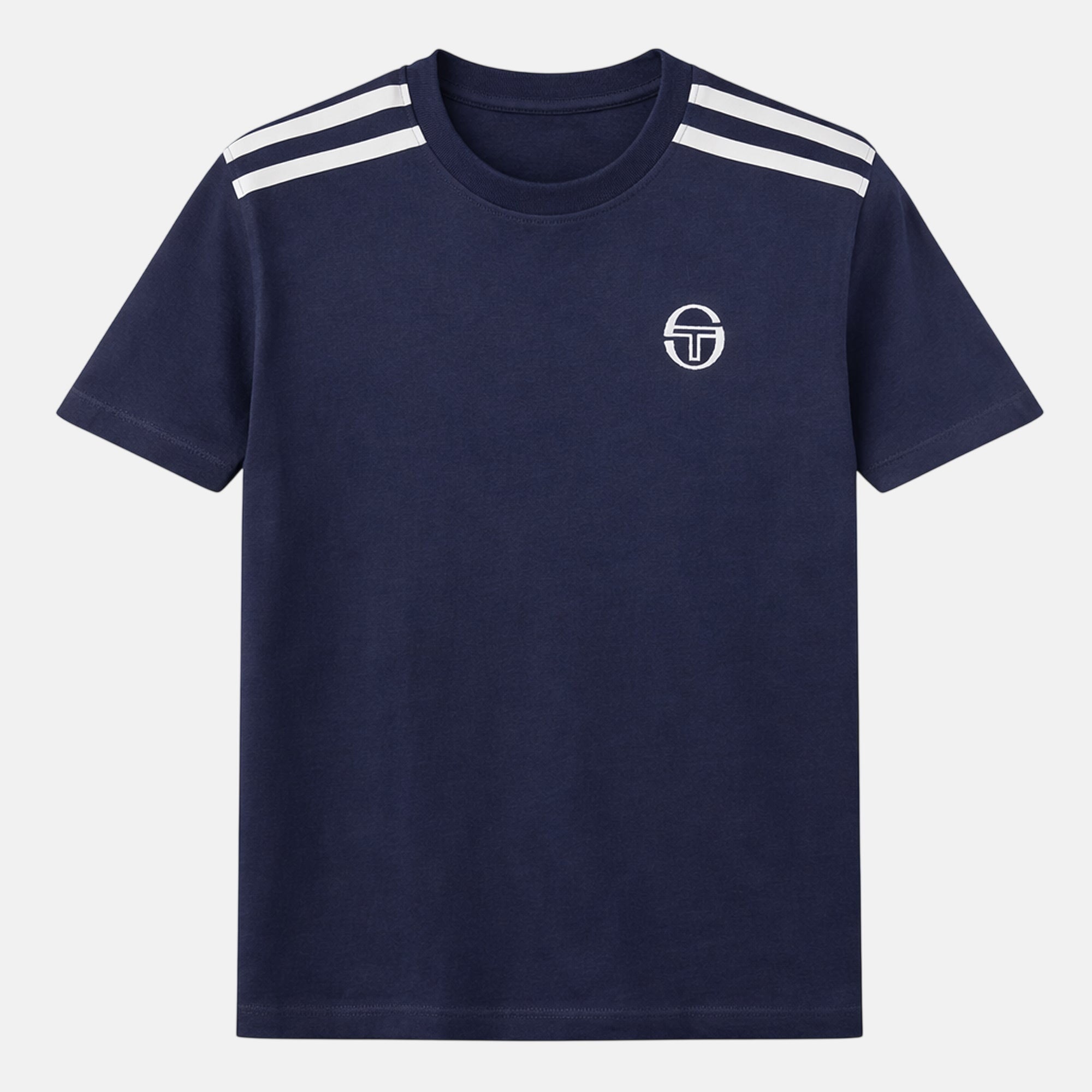 Sergio Tacchini Locchi T-Shirt Maritime Blue White - SPR1187-M - northern threads uk