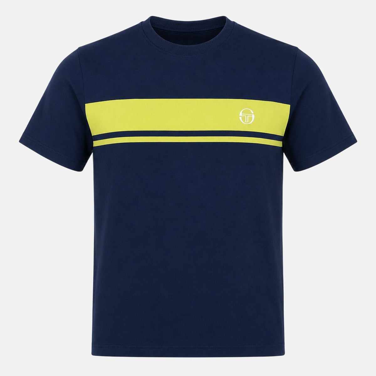Sergio Tacchini Master Crew Neck T-Shirt Maritime Blue/Celery Green | Northern Threads Designer Menswear