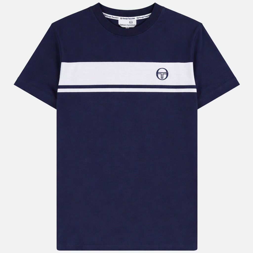 Sergio Tacchini Master T-Shirt Navy White Tonal | Northern Threads Designer Menswear