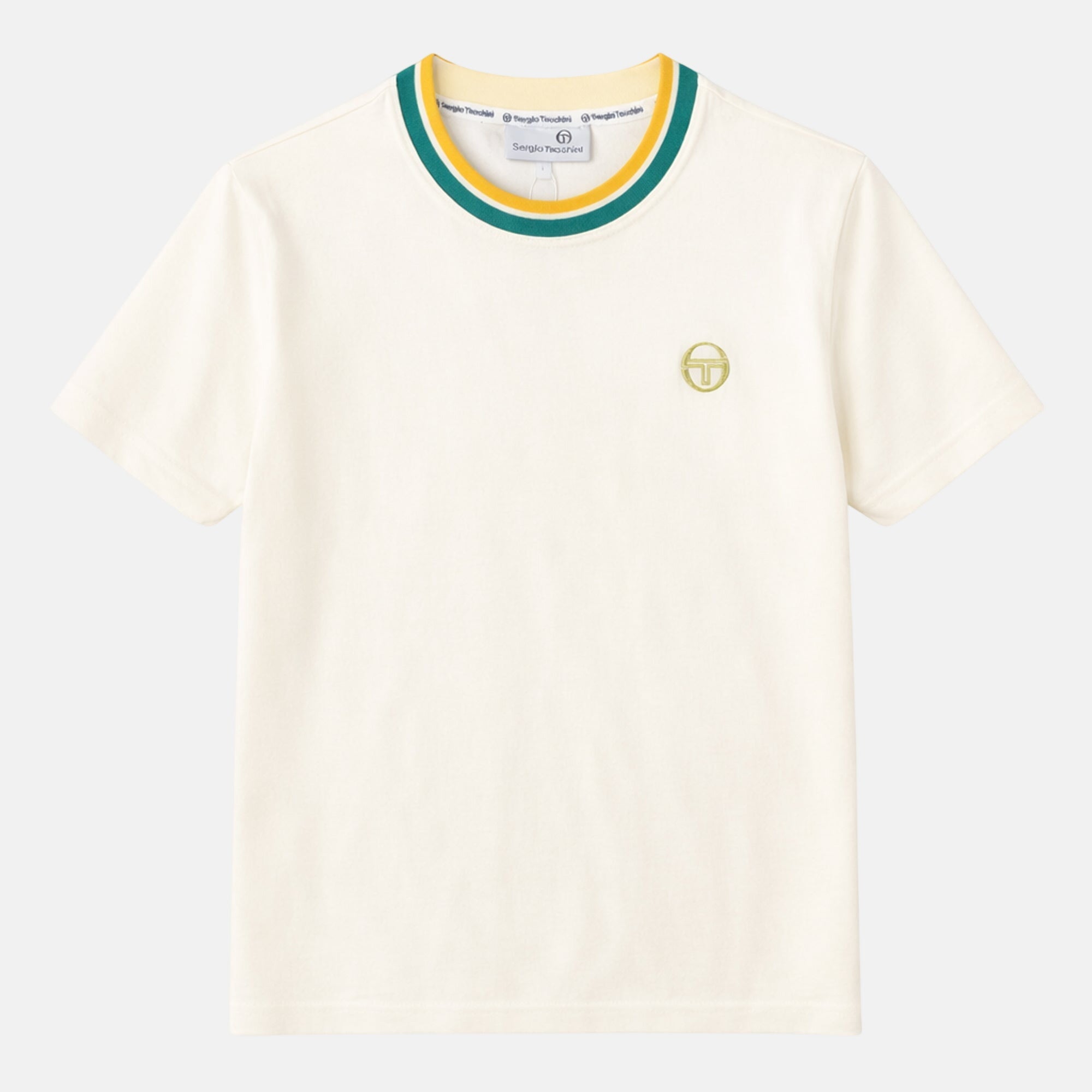 Sergio Tacchini Monte Velour T-Shirt Gardenia - SPR1232-M - northern threads uk