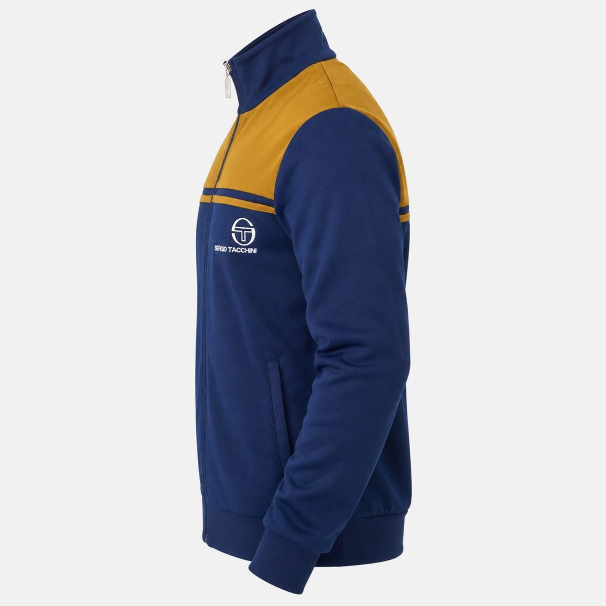 Sergio Tacchini New Young Line Track Top Jacket Maritime Blue/Golden Brown | Northern Threads Designer Menswear