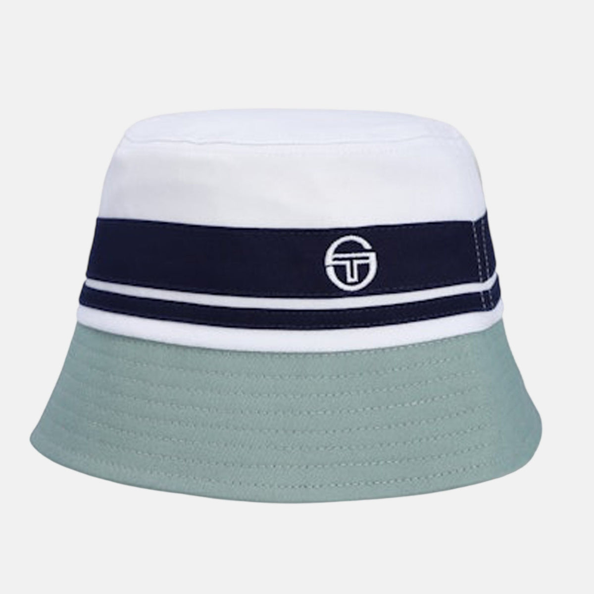 Sergio Tacchini Newsford Bucket Hat White/Maritime Blue/Lead | Northern Threads Designer Menswear