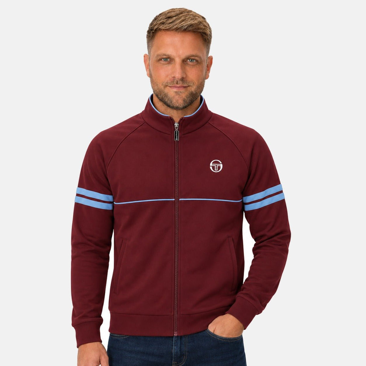 Sergio Tacchini Orion Track Top Jacket Fig/Country Blue | Northern Threads Designer Menswear