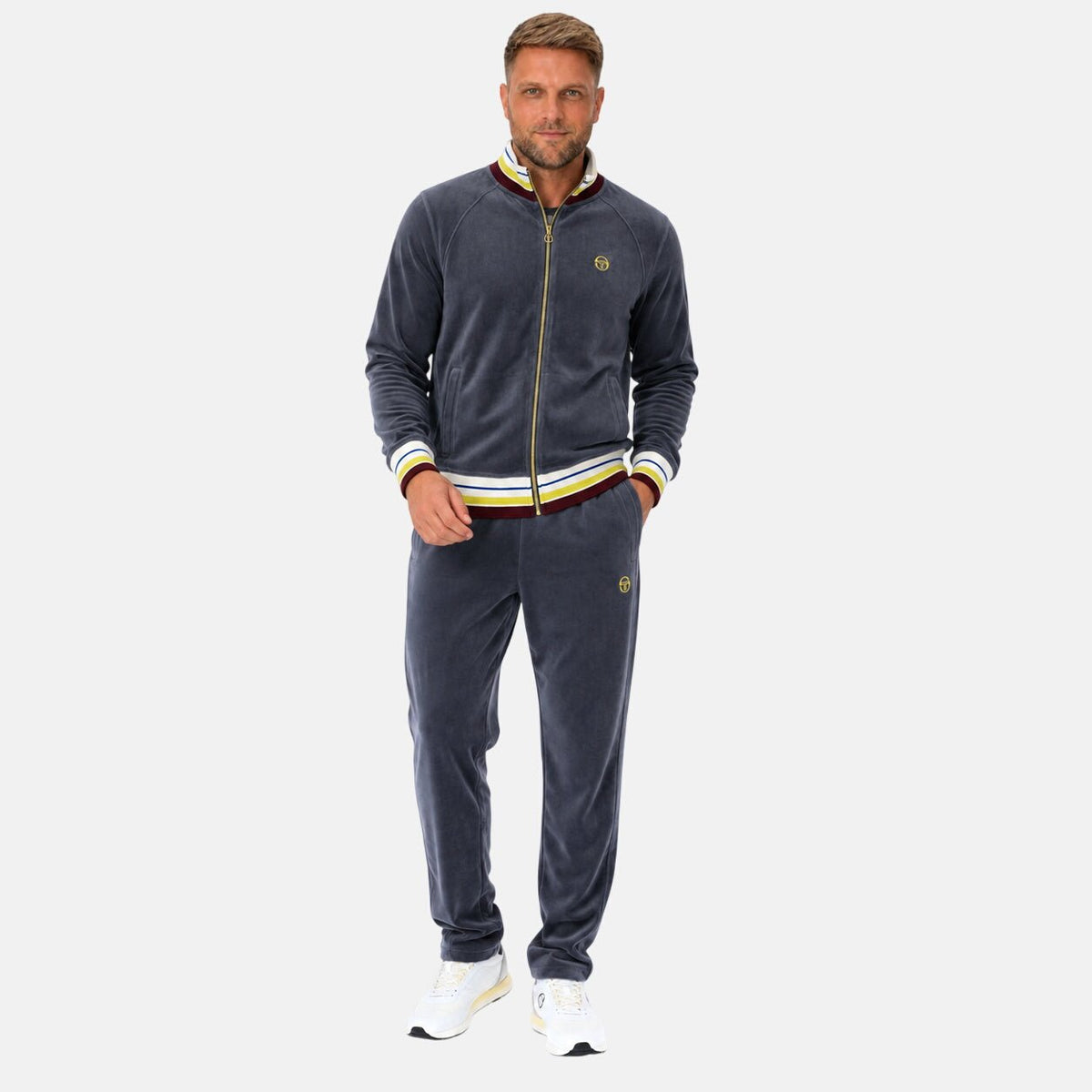 Sergio Tacchini Sartori Velour Track Top Jacket Turbulence | Northern Threads Designer Menswear