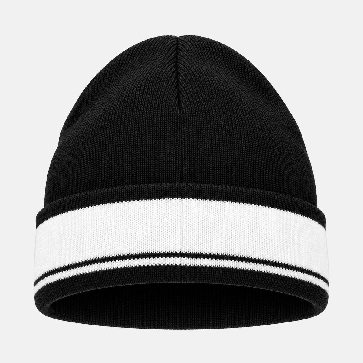 Sergio Tacchini Sellarz Jacquard Stripe Beanie Hat Black/White | Northern Threads Designer Menswear