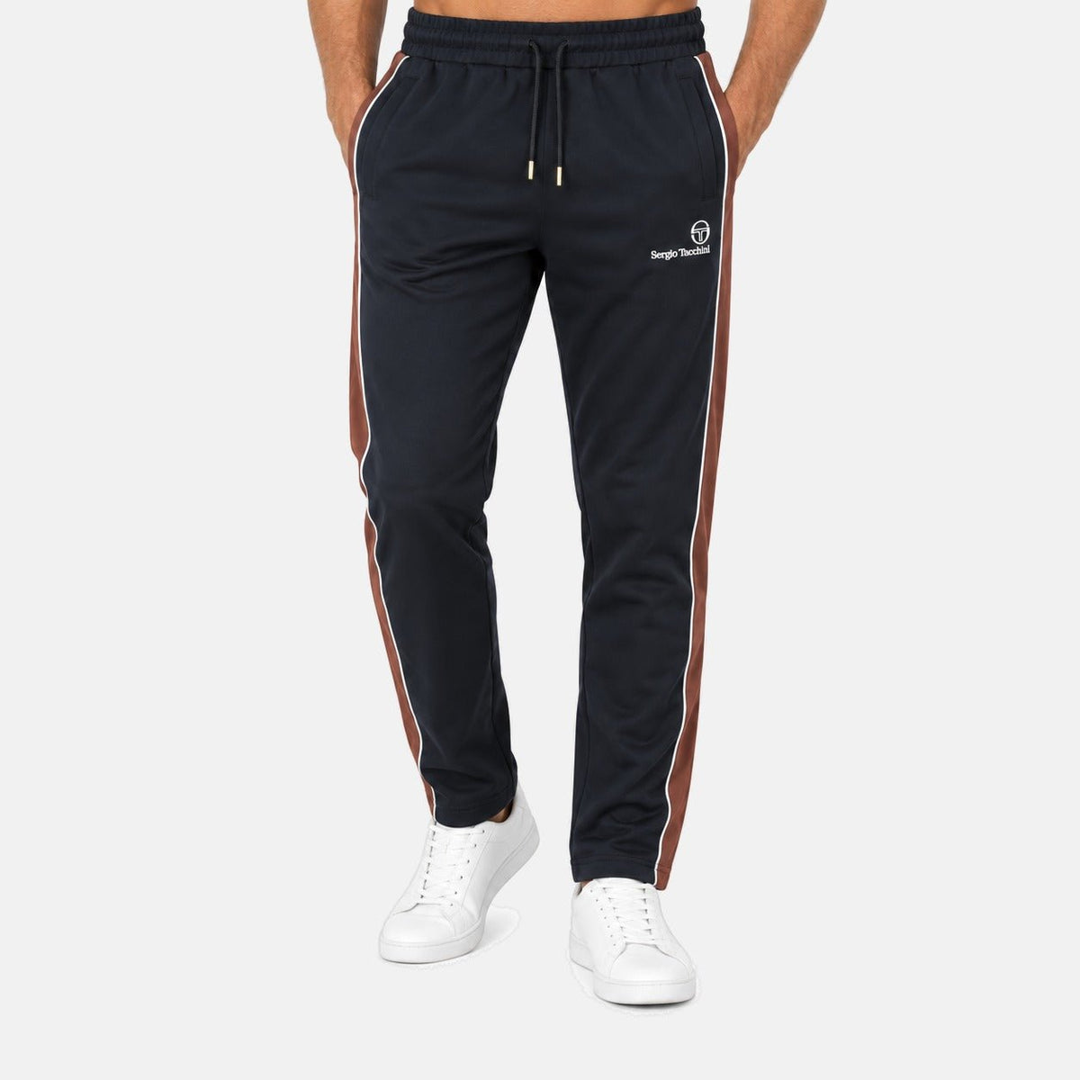 Sergio Tacchini Spiga Track Pant Joggers Black/Potting Soil/Gardenia | Northern Threads Designer Menswear