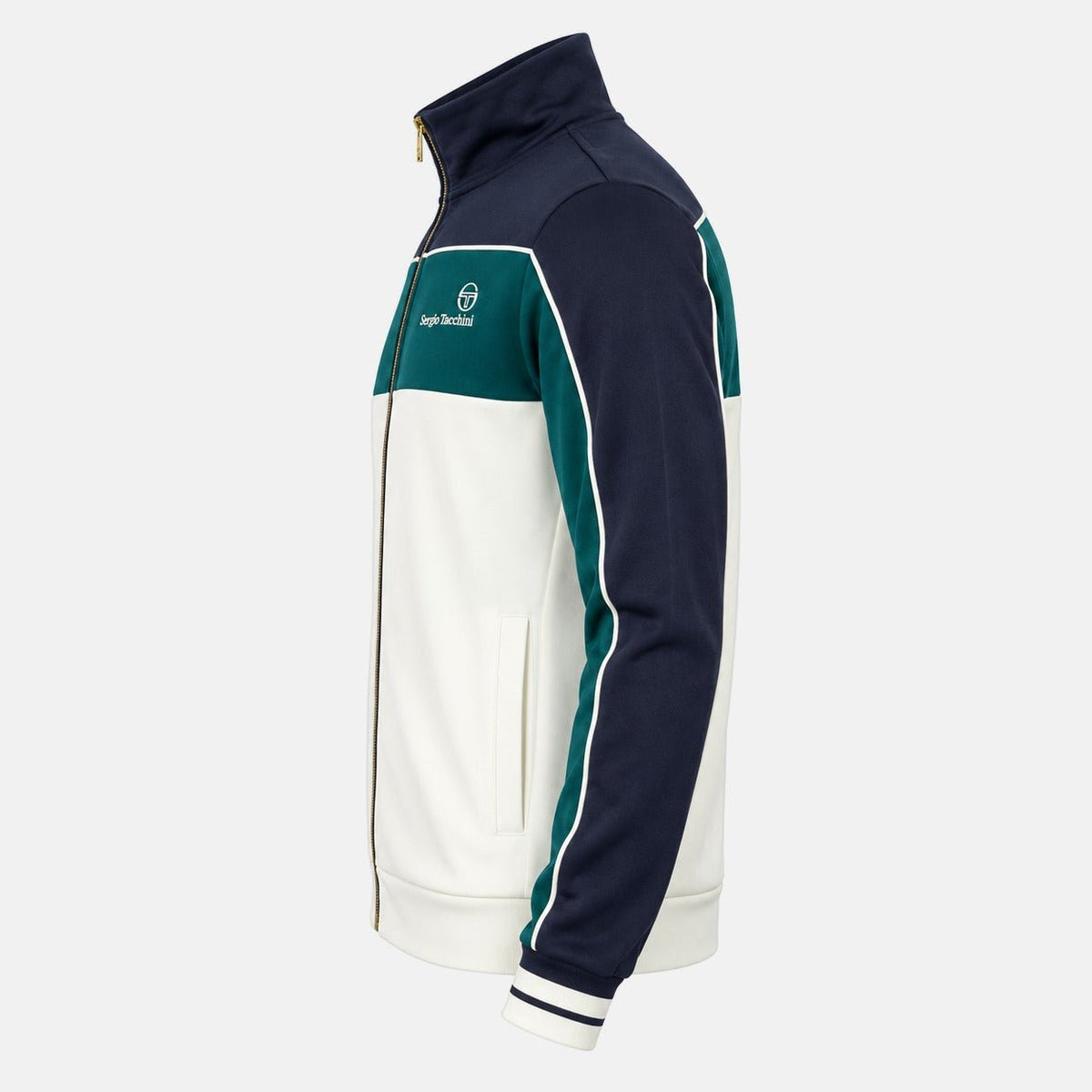 Sergio Tacchini Spiga Track Top Jacket Maritime Blue/Deep Teal/Gardenia | Northern Threads Designer Menswear
