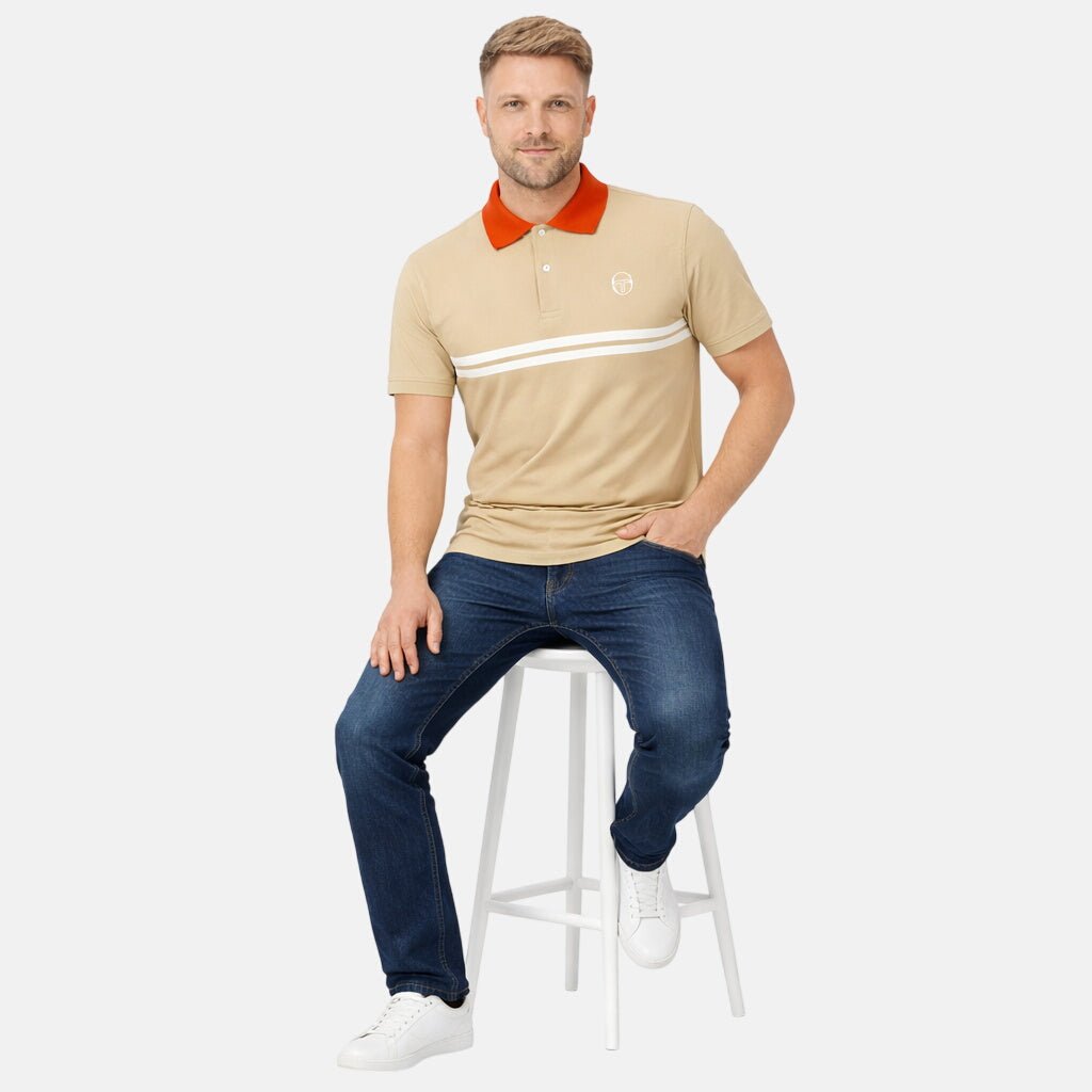 Sergio Tacchini Supermac Polo Shirt Mojave Desert Rooibos Tea Gardenia | Northern Threads Designer Menswear