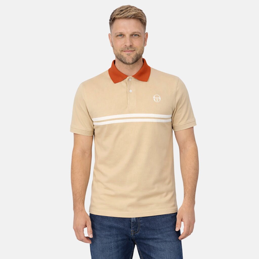 Sergio Tacchini Supermac Polo Shirt Mojave Desert Rooibos Tea Gardenia | Northern Threads Designer Menswear