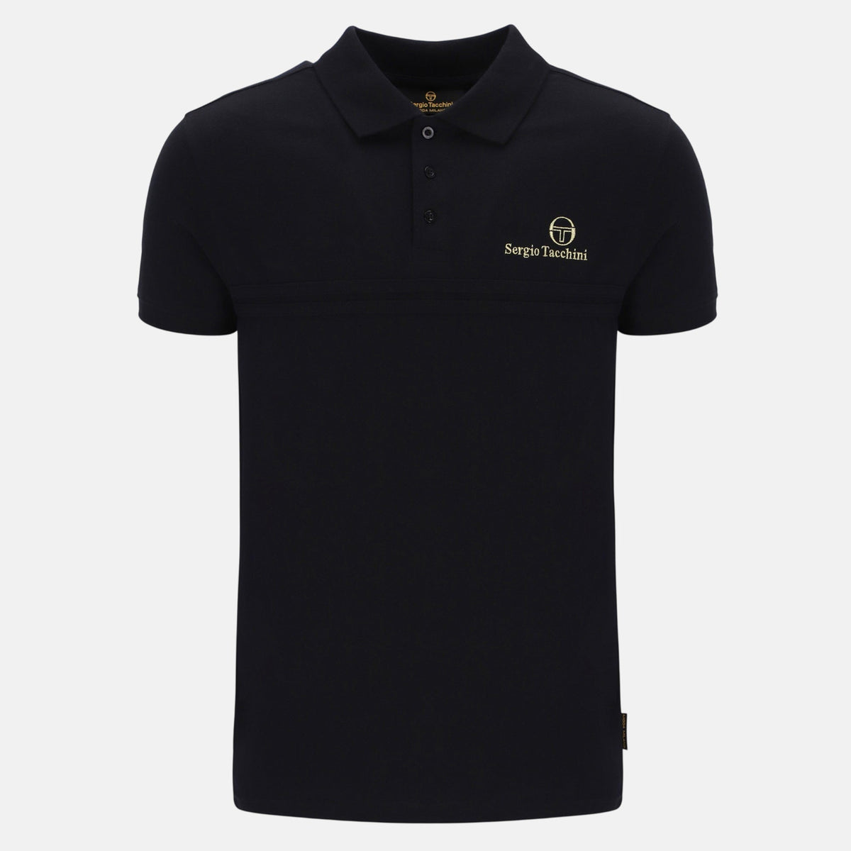Sergio Tacchini Supermac Primo Polo Shirt Black Gold | Northern Threads Designer Menswear