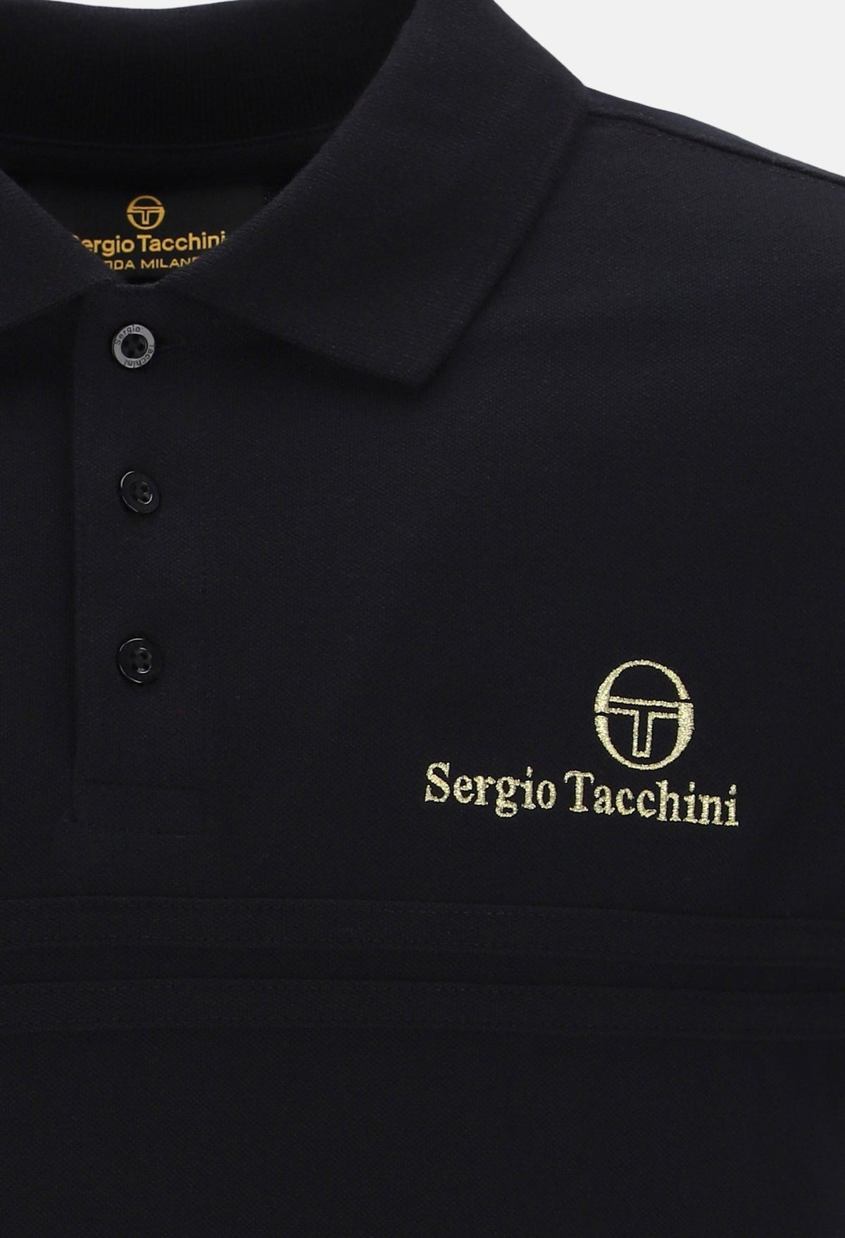 Sergio Tacchini Supermac Primo Polo Shirt Black Gold | Northern Threads Designer Menswear
