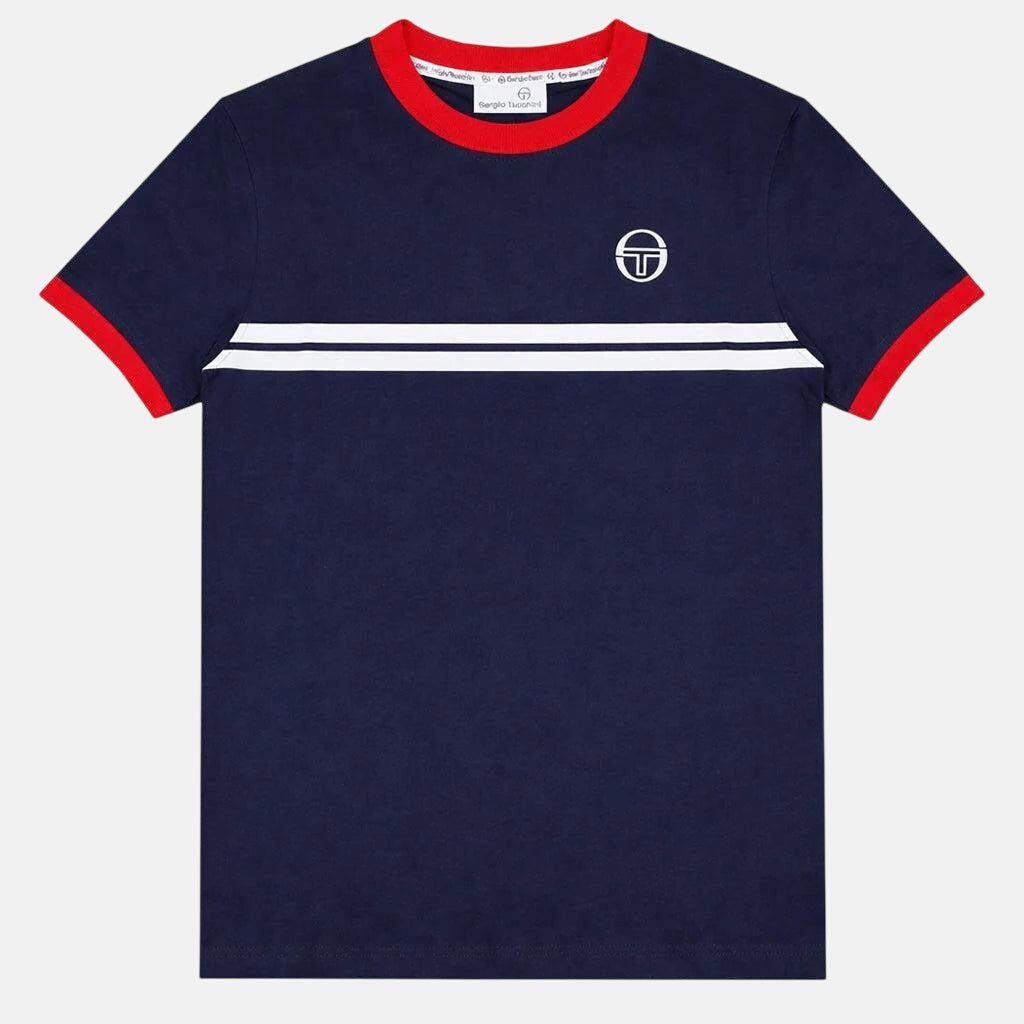Sergio Tacchini Supermac T-Shirt Maritime Blue Adrenaline Rush White - SPR1254-M - northern threads uk