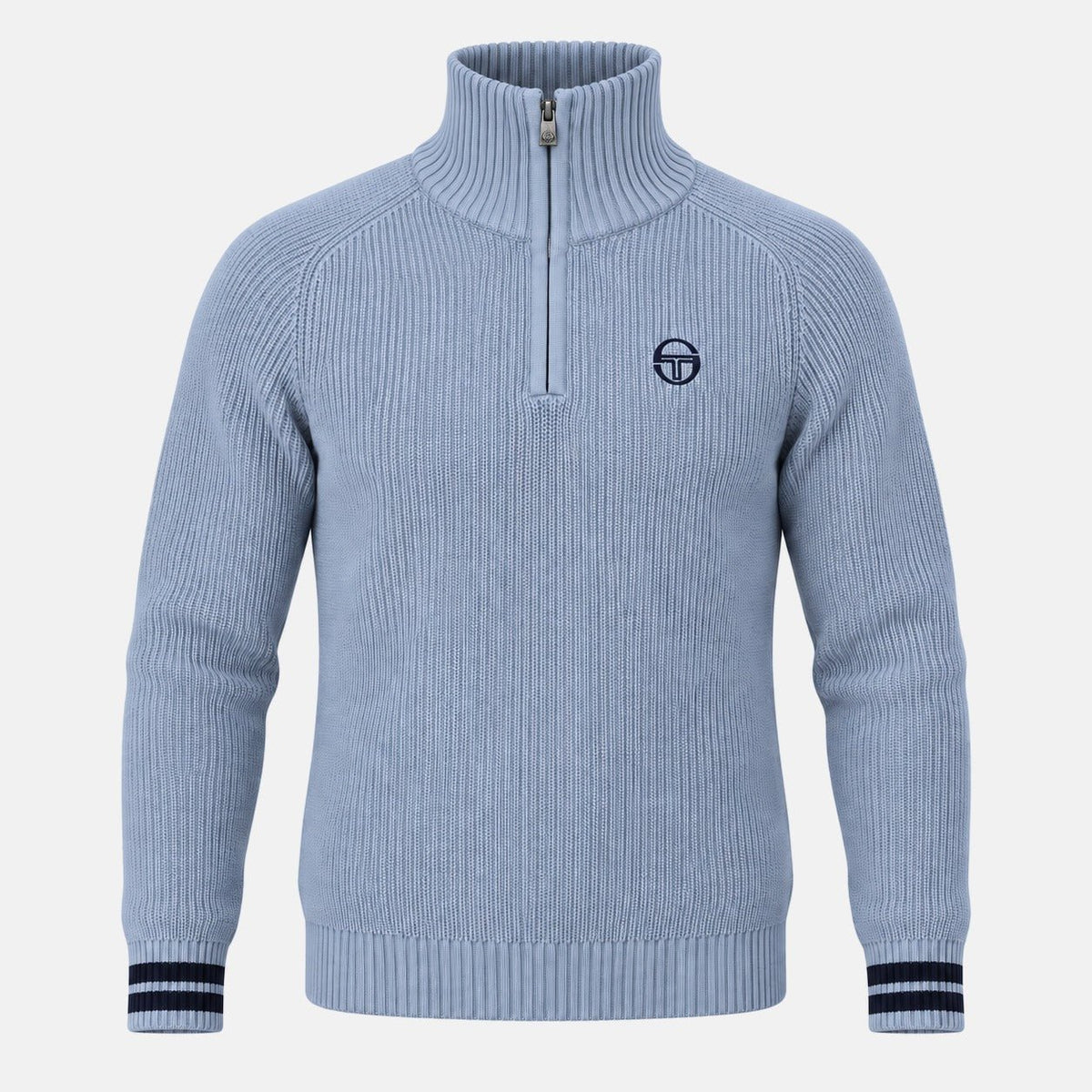 Sergio Tacchini Toledo 1/4 Zip Knitted Jumper Country Blue/Maritime Blue | Northern Threads Designer Menswear