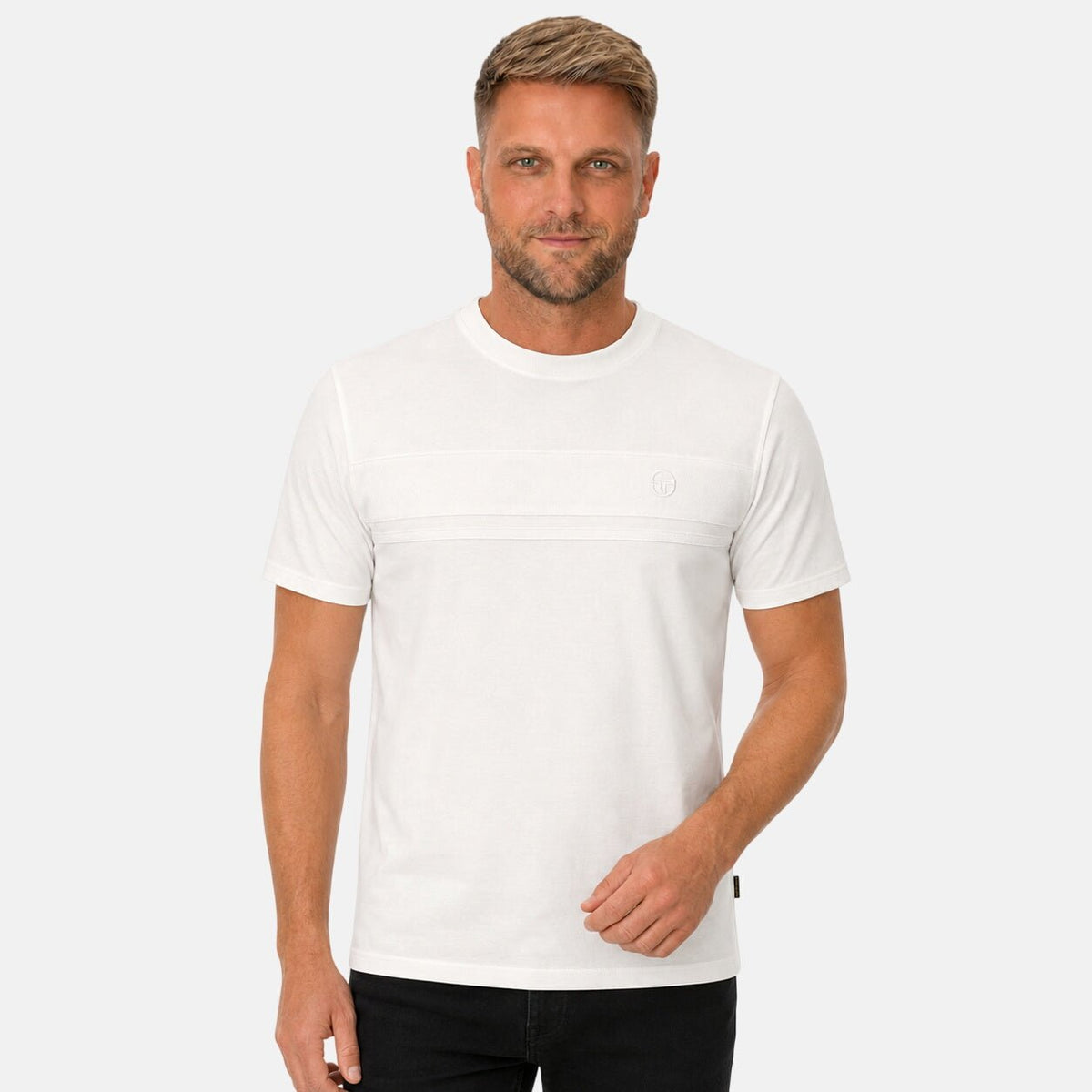 Sergio Tacchini Tonal Dama T-Shirt Gardenia/Gardenia | Northern Threads Designer Menswear