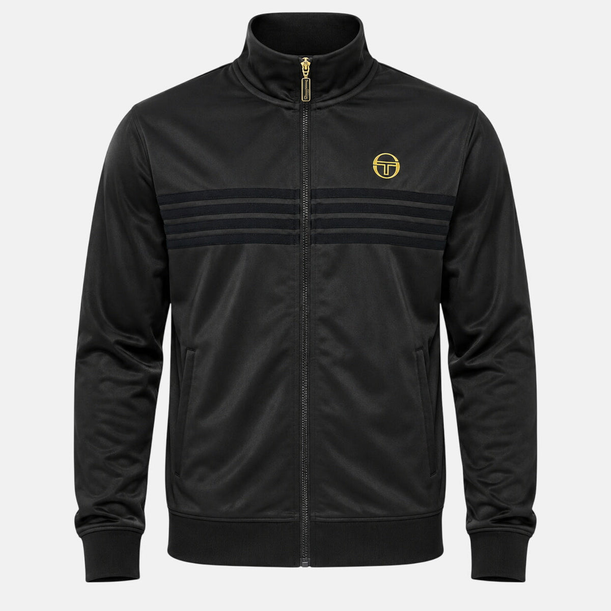 Sergio Tacchini Varena Track Top Jacket Black/Gold Lurex | Northern Threads Designer Menswear