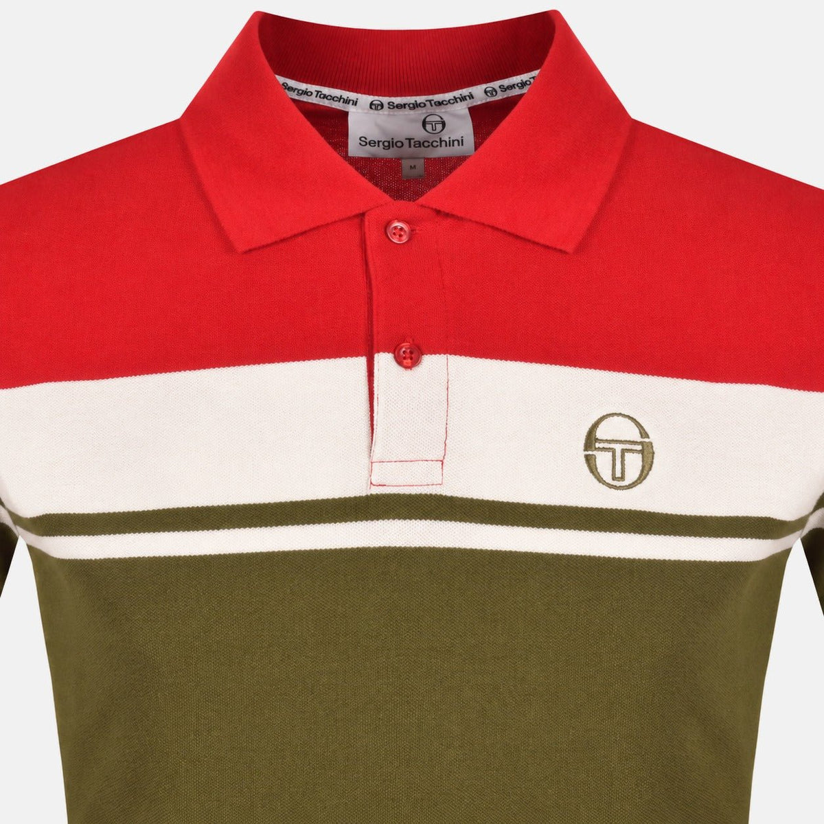 Sergio Tacchini Young Line Polo Shirt Adrenaline Rush/Gardenia/Dark Olive | Northern Threads Designer Menswear