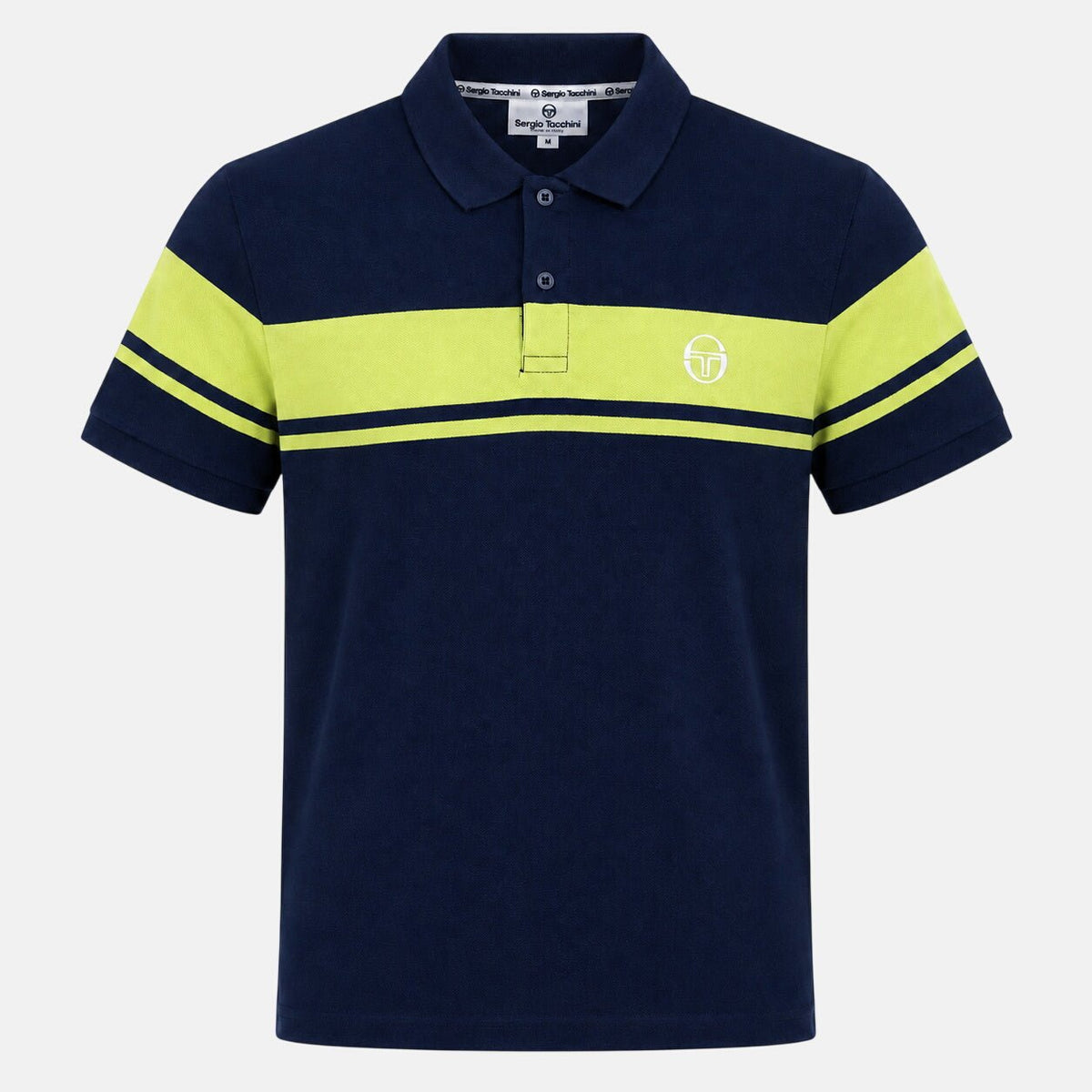 Sergio Tacchini Young Line Polo Shirt Maritime Blue/Celery Green | Northern Threads Designer Menswear
