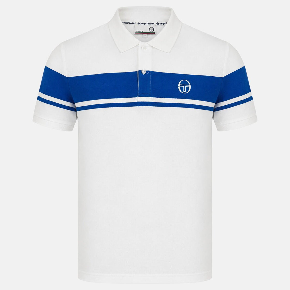 Sergio Tacchini Young Line Polo Shirt White/Princess Blue | Northern Threads Designer Menswear