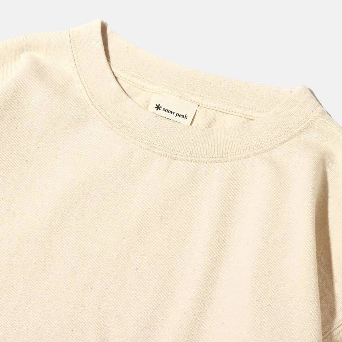 Snow Peak Recycled Cotton Heavy Long Sleeve T-Shirt Ecru | Northern Threads Designer Menswear