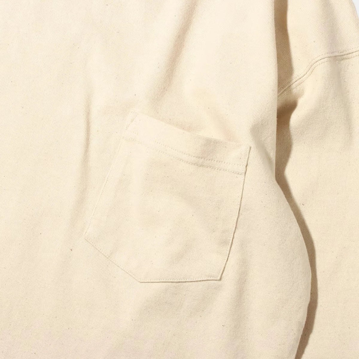 Snow Peak Recycled Cotton Heavy Long Sleeve T-Shirt Ecru | Northern Threads Designer Menswear