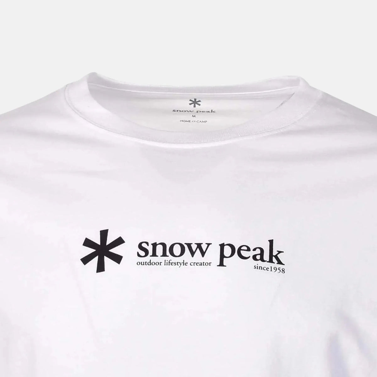 Snow Peak Soft Cotton Logo Long Sleeve T-Shirt White | Northern Threads Designer Menswear